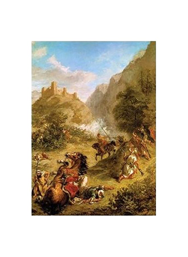 Decorative Wall Poster Green/Blue/Brown 45x31cm