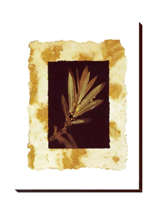 فوتو بلوك لوحة جدارية لتزيين الحائط مع إطار بني/أخضر/أصفر 34x34سم