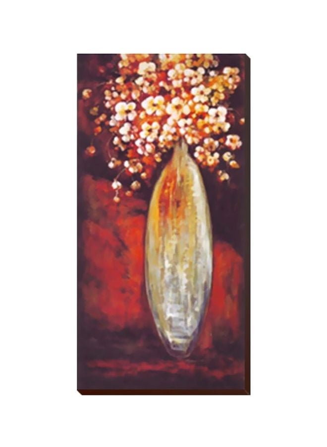 فوتو بلوك لوحة جدارية لتزيين الحائط مع إطار أحمر/ أصفر/ أبيض 18x54سم