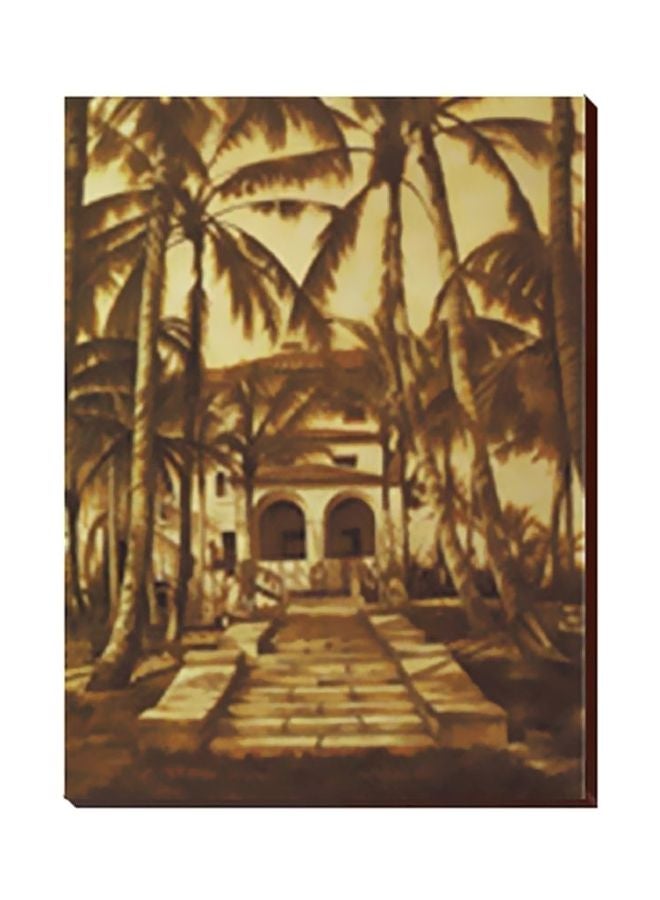 لوحة جدارية لتزيين الحائط مع إطار أصفر/أسود 24x34سم