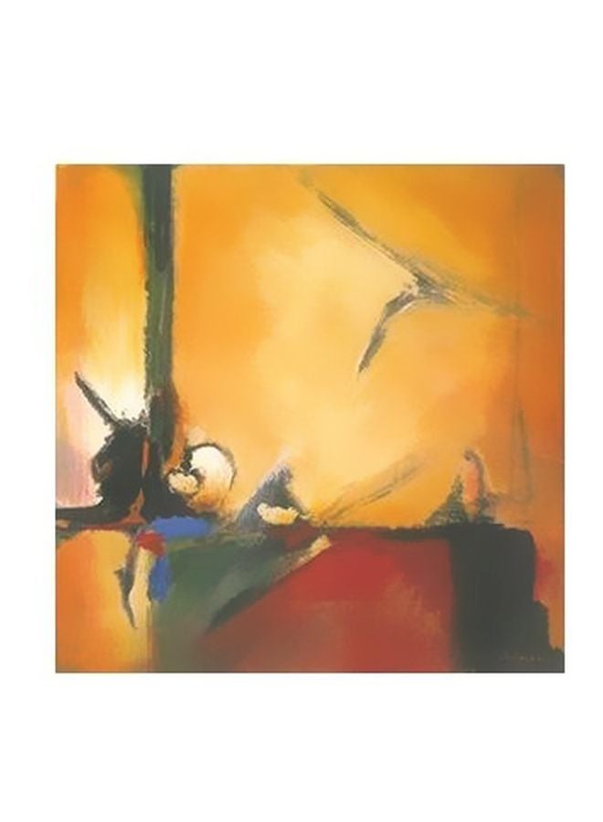 PHOTOBLOCK Decorative Wall Painting With Frame Yellow/Red/Black 15x15cm