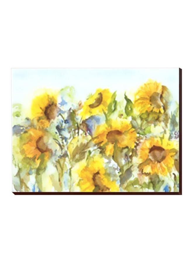 Decorative Wall Painting Yellow/Green/Blue 40x30cm