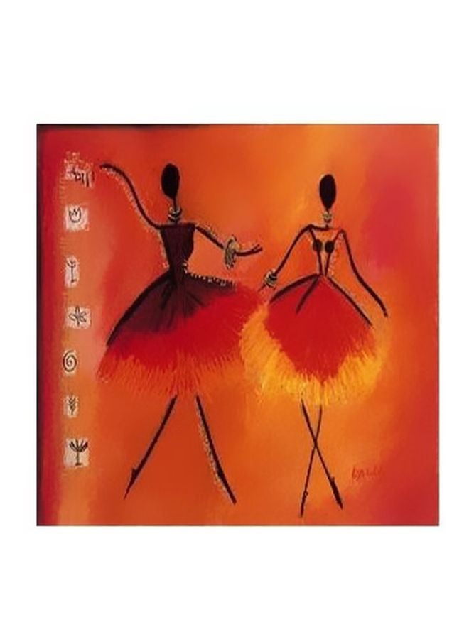 Decorative Wall Poster Orange/Black/Yellow 32x32cm