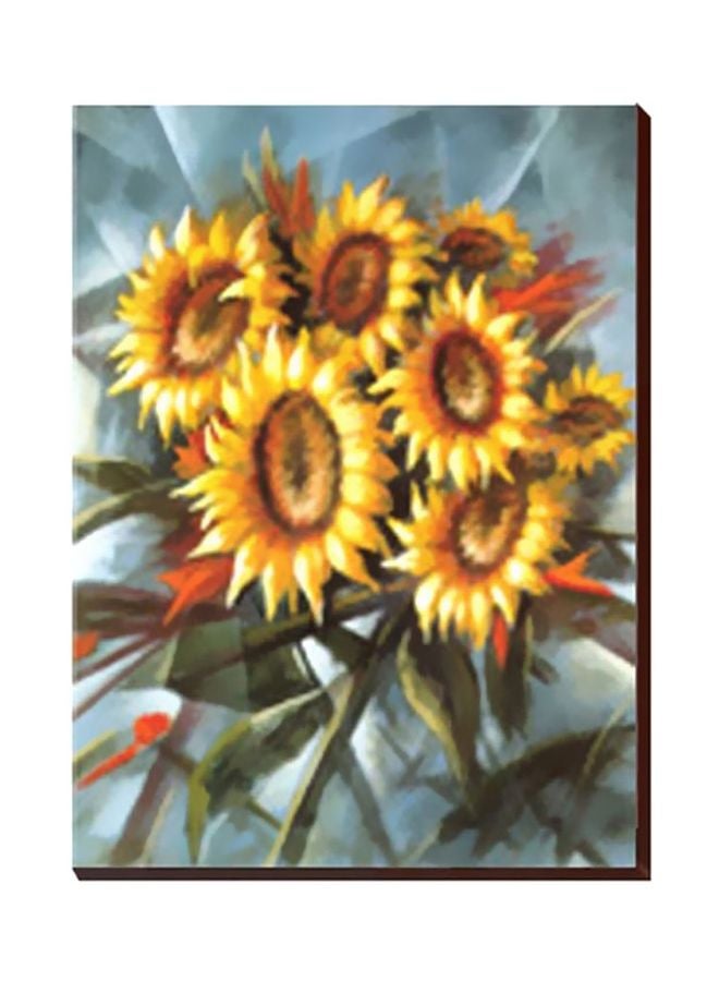 Decorative Wall Poster Yellow/Green/Blue 40x30cm