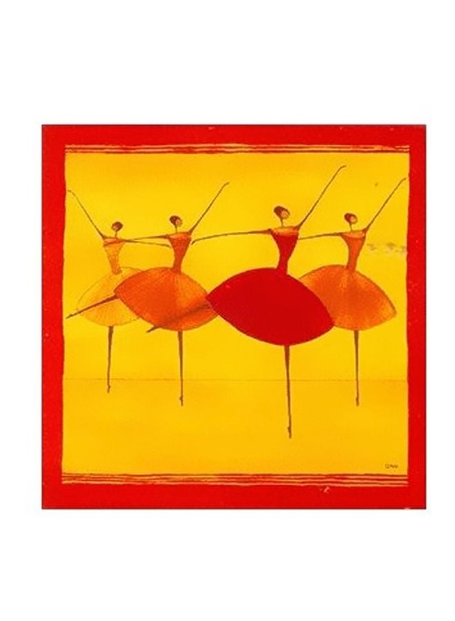 بوستر حائط للتزيين أصفر/ أحمر/ برتقالي 23x23سم