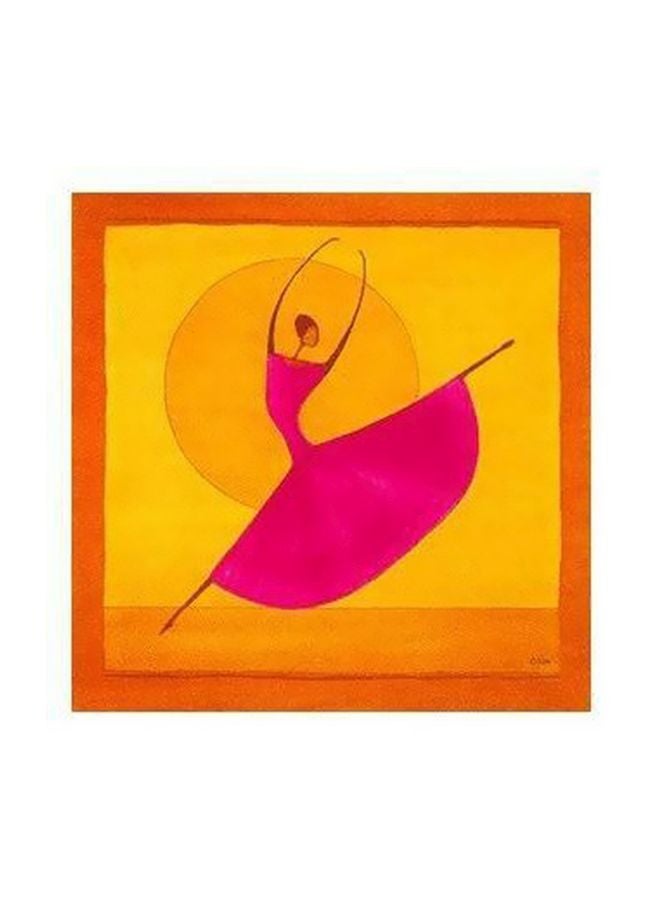 Decorative Wall Poster Yellow/Pink/Orange 23x23cm
