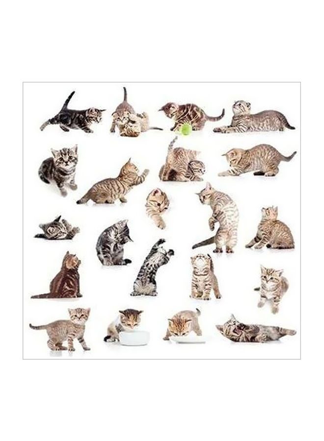 Decorative Wall Poster White/Black/Brown 32x32cm