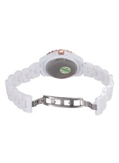 SKONE Women's Rhinestone Embedded Water Resistant Ceramic Quartz Analog Wrist Watch 0301 - 36 mm - White  - Image 3