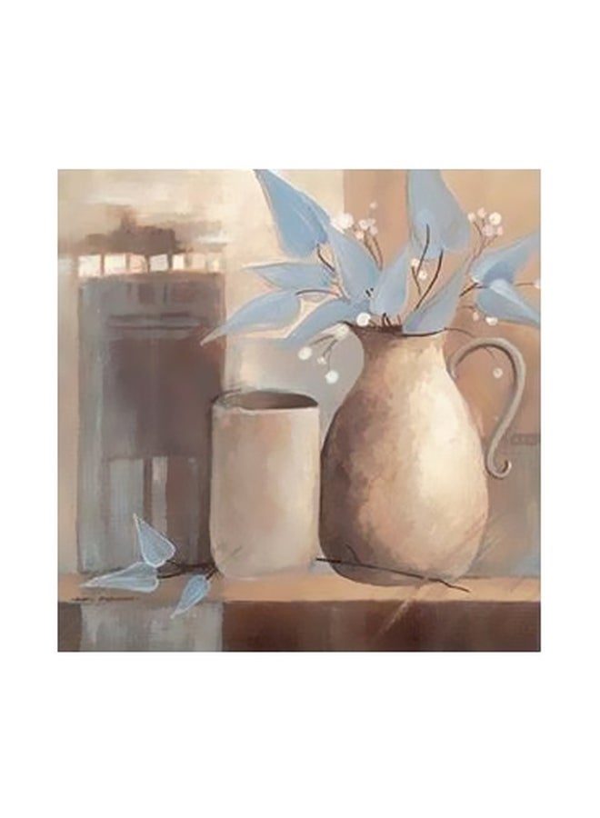 Decorative Wall Poster White/Blue/Grey 15x15cm