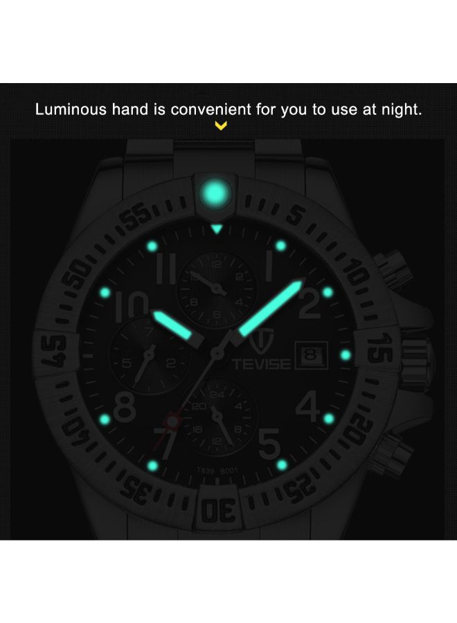 Generic Men's Date Display Water Resistant Mechanical Chronograph Wrist Watch 3872  - Image 4