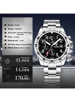 Generic men Date Display Water Resistant Mechanical Chronograph Wrist Watch 3872  - Image 3