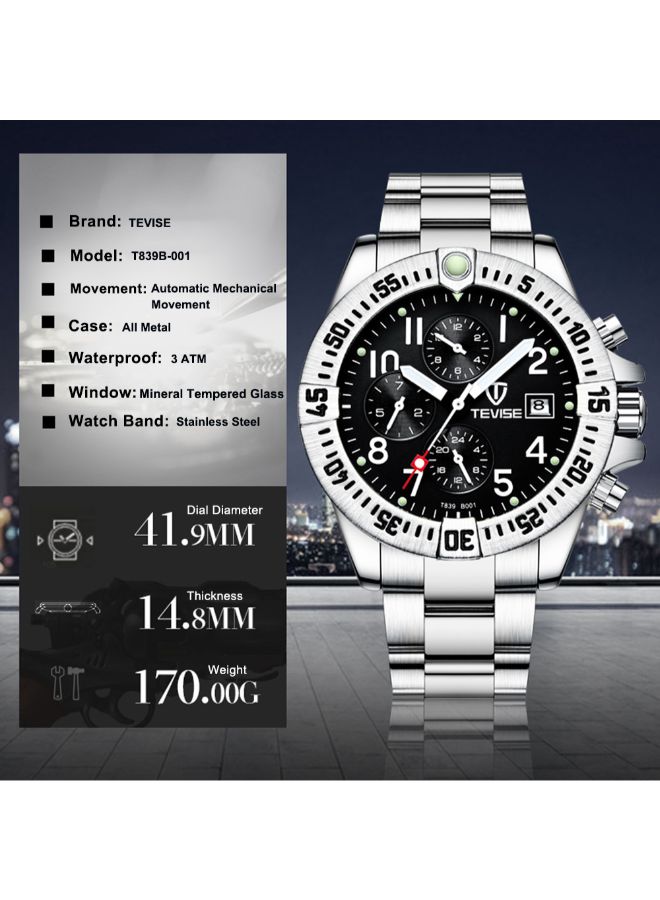 Generic Men's Date Display Water Resistant Mechanical Chronograph Wrist Watch 3872  - Image 3