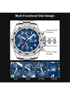 Generic men Date Display Water Resistant Mechanical Chronograph Wrist Watch 3872  - Image 2