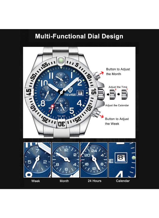Generic Men's Date Display Water Resistant Mechanical Chronograph Wrist Watch 3872  - Image 2