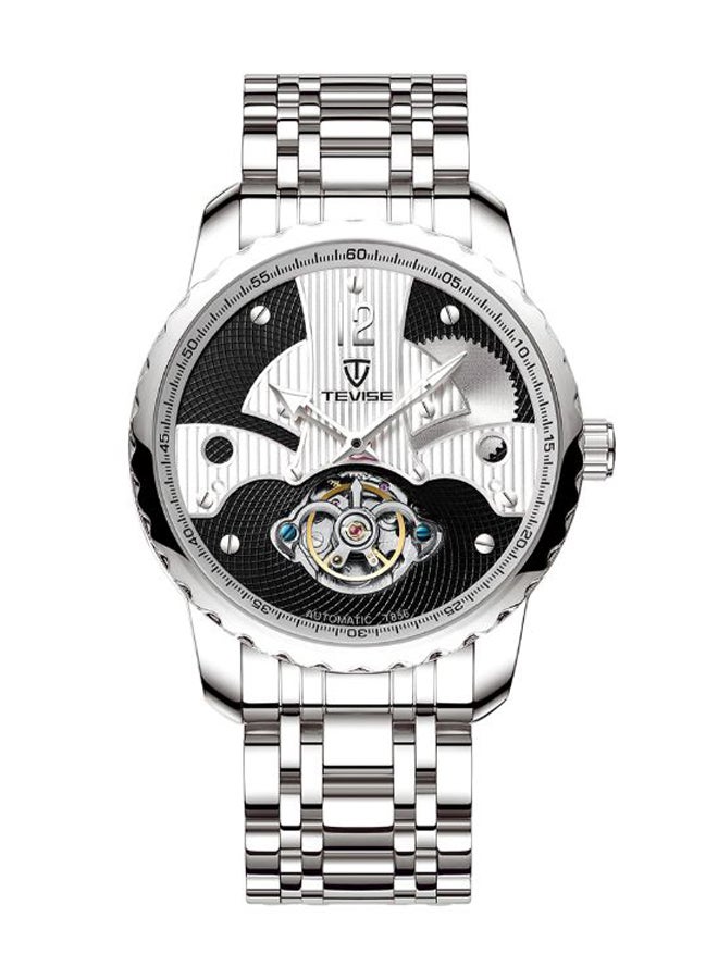 Tevise Men's Water Resistant Stainless Steel Mechanical Analog Wrist Watch 3867 - 44 mm - Silver