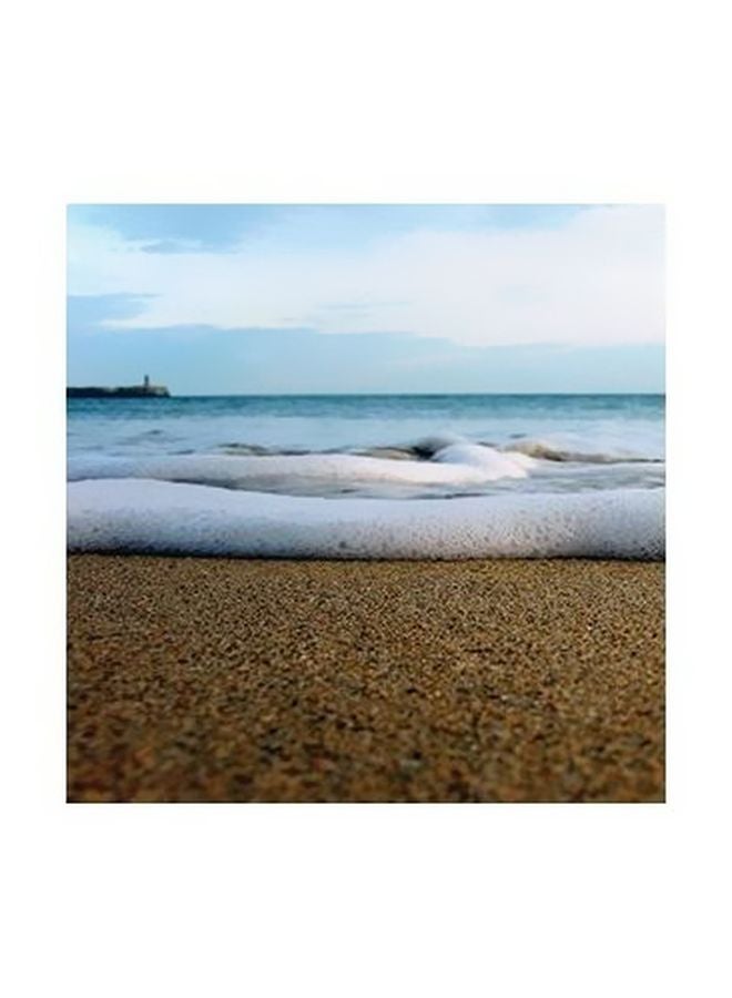 Decorative Wall Poster White/Blue/Brown 32x32cm