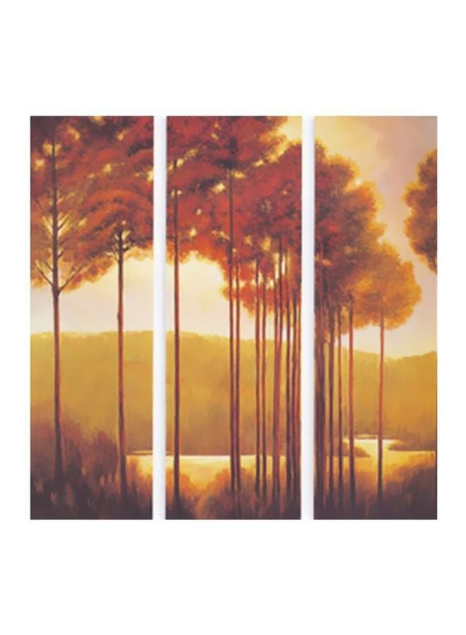 Photo Block Decorative Wall Painting With Frame Orange/Gold 20x60cm 