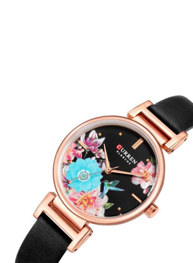 كارين ساعة يد بعقارب وسوار من الجلد طراز 9053 - مقاس 32 مم - لون أسود للنساء - Image 2