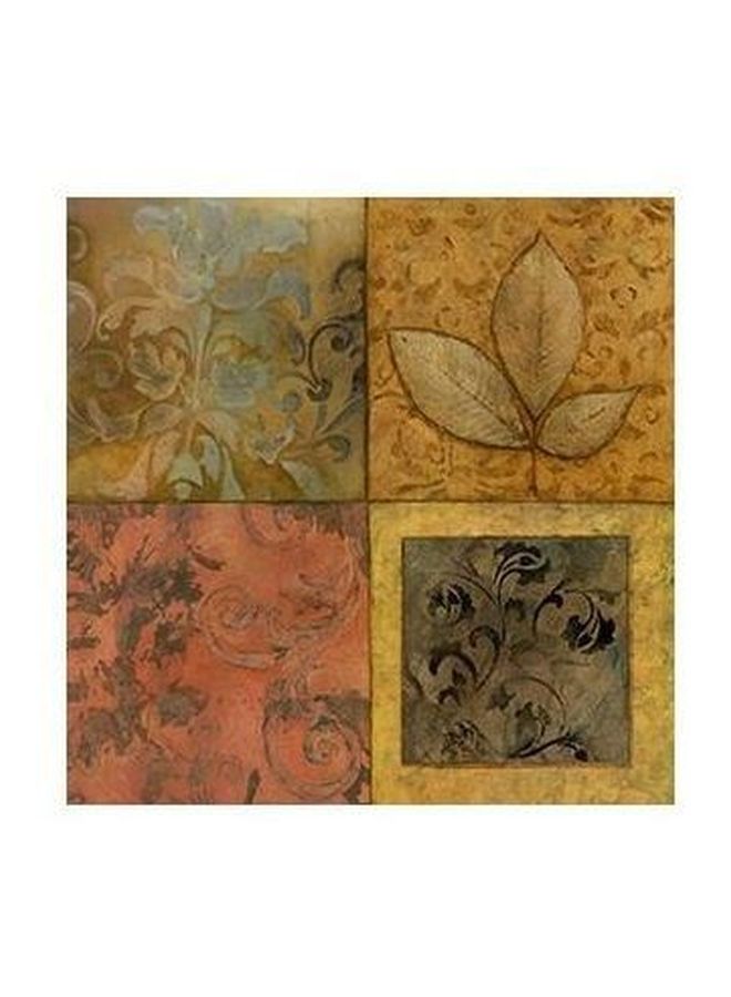 Decorative Wall Painting With Frame Yellow/Beige/Green 50x50cm