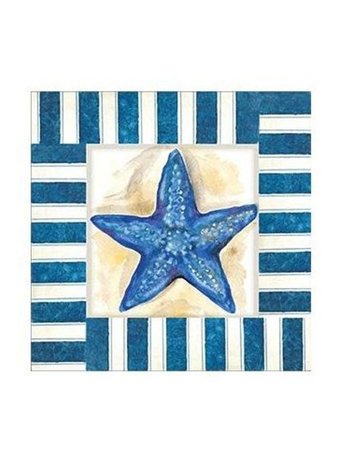 لوحة فنية لديكور الحائط أزرق/أبيض/أصفر 23x23سم