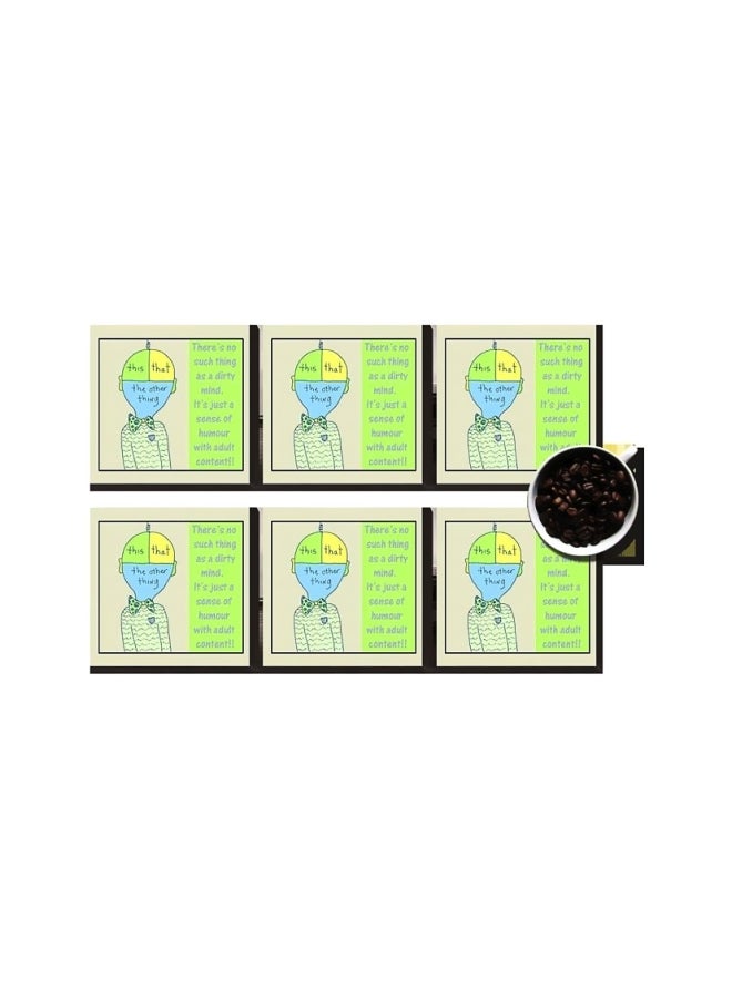 طقم قاعدة الأكواب 6 قطع متعدد الألوان 7x7سم