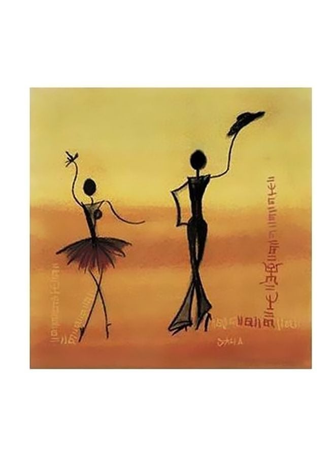 Decorative Wall Poster Black/Orange/Yellow 23x23cm