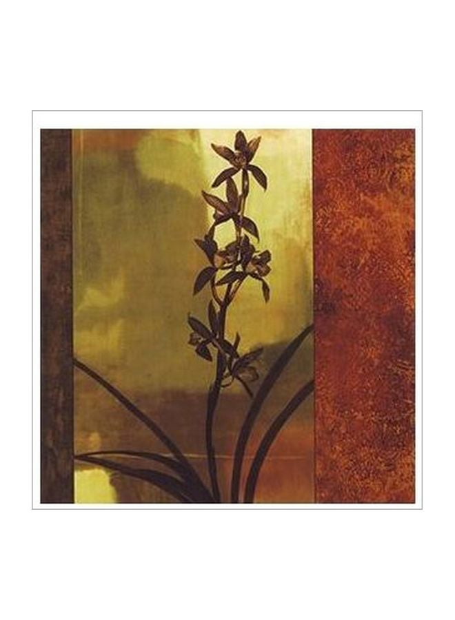 Decorative Wall Painting With Frame Brown/Green/Black 23x23cm