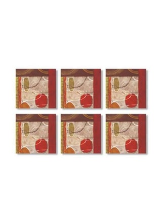 6-Piece Coaster Set Red/Beige/Green 9x9cm - v1565786185/N29075718A_1