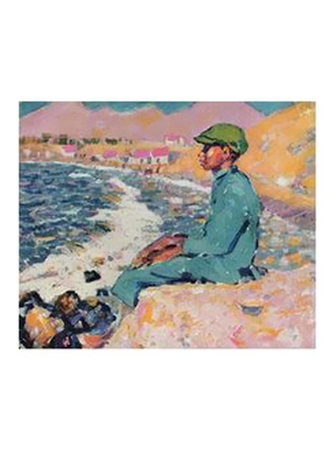 Decorative Wall Poster Green/Blue/Yellow 23x23cm