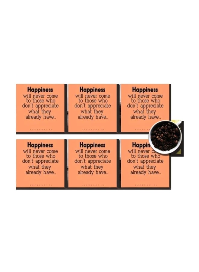 PHOTOBLOCK 6-Piece Decorative Coasters Orange/Black 7x7cm 