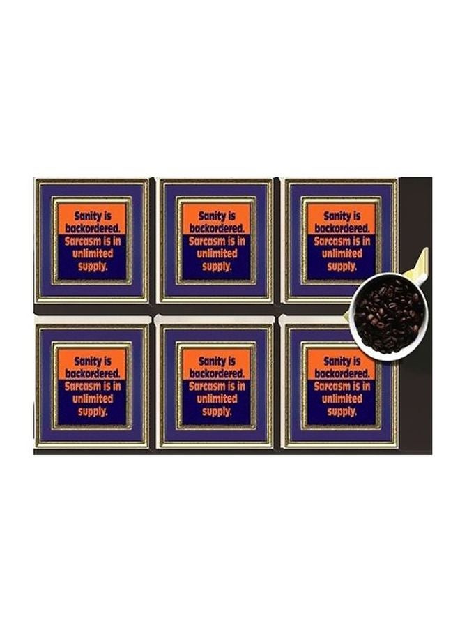 طقم من 6 قطع من قواعد الأكواب للزينة متعدد الألوان 7X7سم