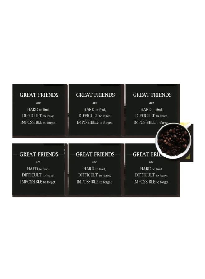 PHOTOBLOCK 6-Piece Coaster Set Black/White 7X7cm 
