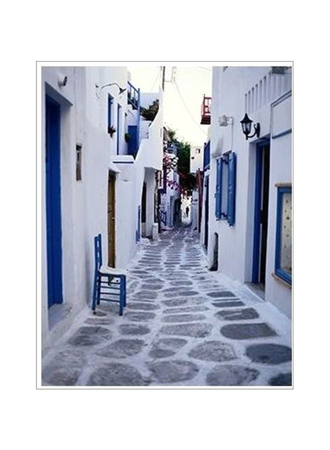 بوستر حائط للتزيين بيج/ أزرق/ أحمر 45x31سم