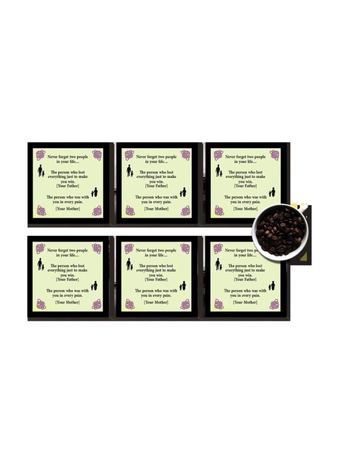 طقم قاعدة الأكواب 6 قطع متعدد الألوان 7x7سم