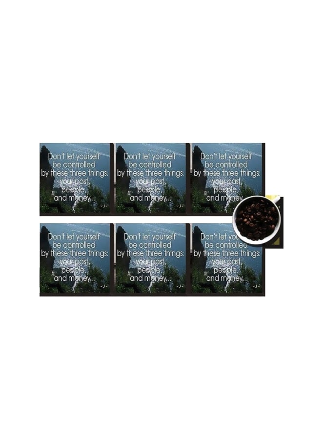 طقم قاعدة الأكواب 6 قطع أزرق / أخضر 7x7سم