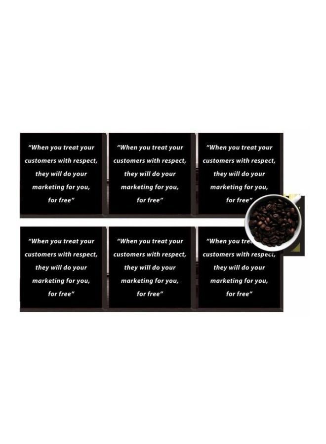 فوتو بلوك طقم قاعدة الأكواب 6 قطع أسود/ أبيض 7x7سم