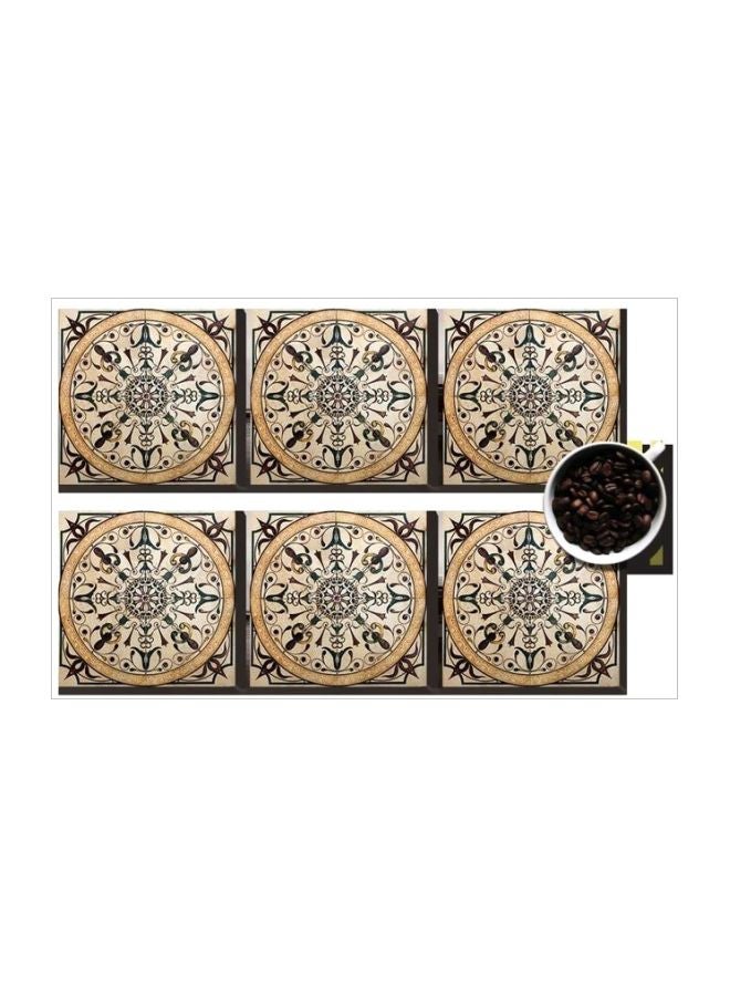 PHOTOBLOCK - 6-Piece Coaster Set Beige/Green/Brown 7x7cm - Image 1