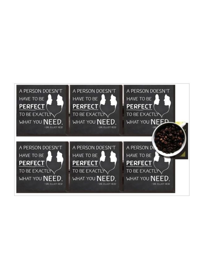 فوتو بلوك طقم قاعدة الأكواب 6 قطع أسود/ أبيض 7x7سم