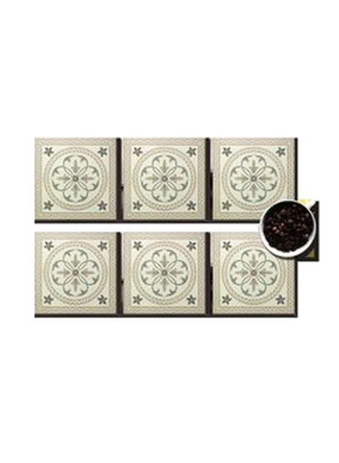 فوتو بلوك طقم قاعدة الأكواب 6 قطع بيج / أخضر 7x7سم