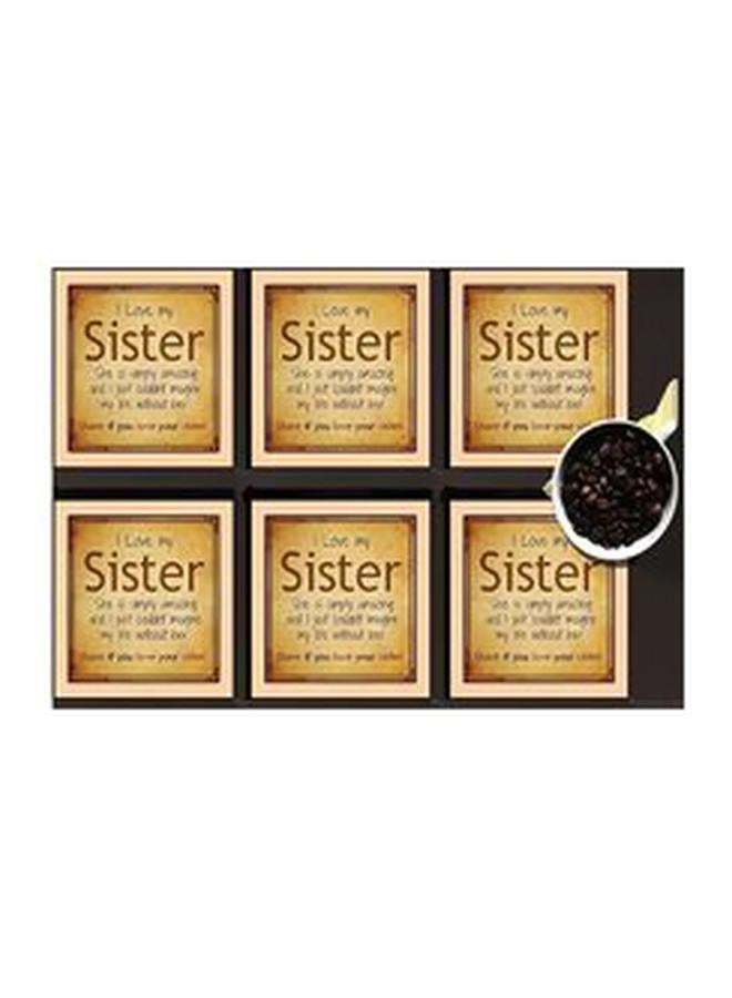 فوتو بلوك طقم من 6 قطع من قواعد الأكواب للزينة أصفر 7x7سم