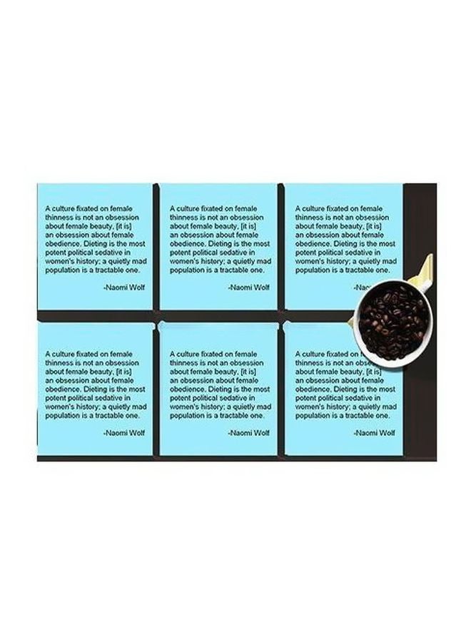 طقم قاعدة الأكواب 6 قطع أسود/أزرق 7x7سم