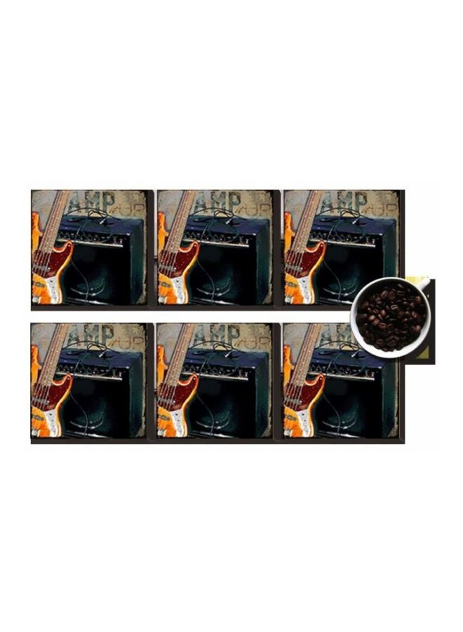 طقم قاعدة الأكواب 6 قطع متعدد الألوان 7x7سم