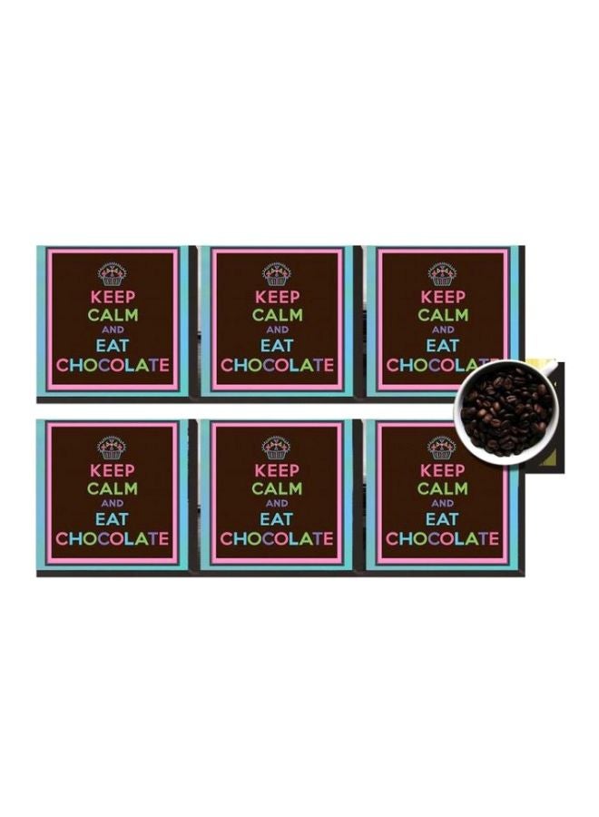 طقم قاعدة الأكواب 6 قطع متعدد الألوان 7x7سم