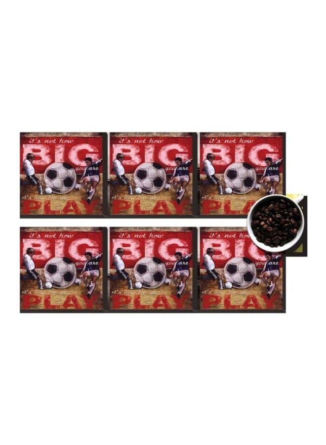 طقم قاعدة الأكواب 6 قطع متعدد الألوان 7x7سم