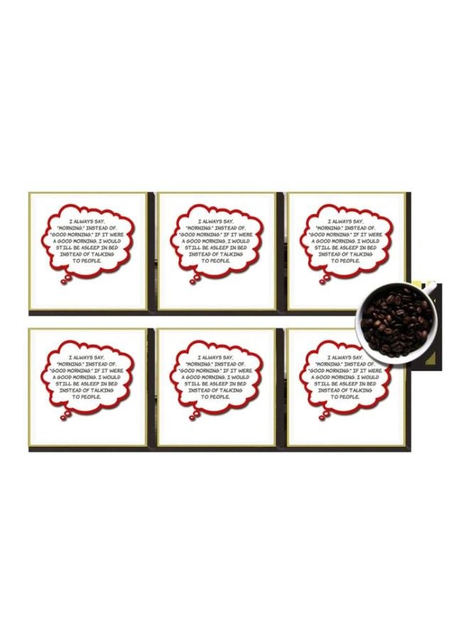 طقم قاعدة الأكواب 6 قطع أبيض/أسود/أحمر 7x7سم