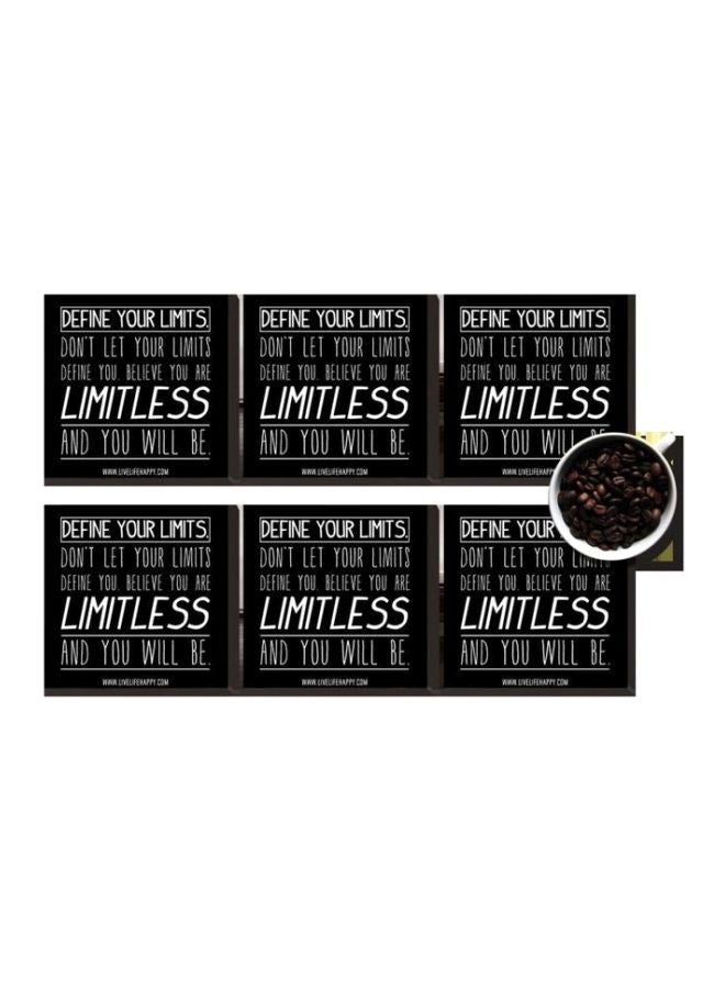 PHOTOBLOCK 6-Piece Coaster Set Black/White 7x7cm 