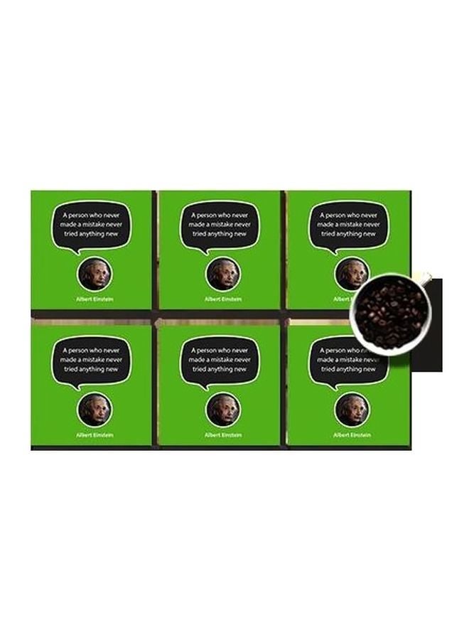 طقم من 6 قطع من قواعد الأكواب للزينة أخضر/أسود/أبيض 7x7سم