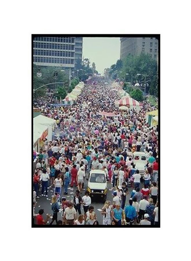 Decorative Wall Poster White/Green/Blue 45x31cm