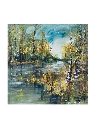 Decorative Wall Poster Blue/Beige/Green 15×15centimeter - v1565786412/N29077222A_1