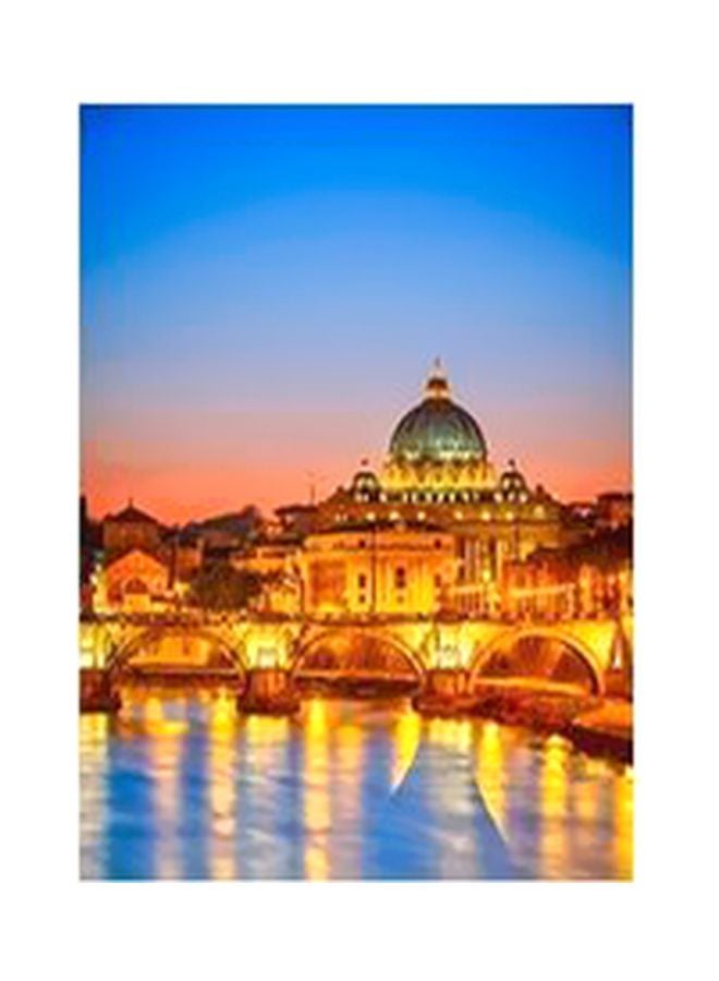 Decorative Wall Poster Blue/Orange/Yellow 60 X40cm